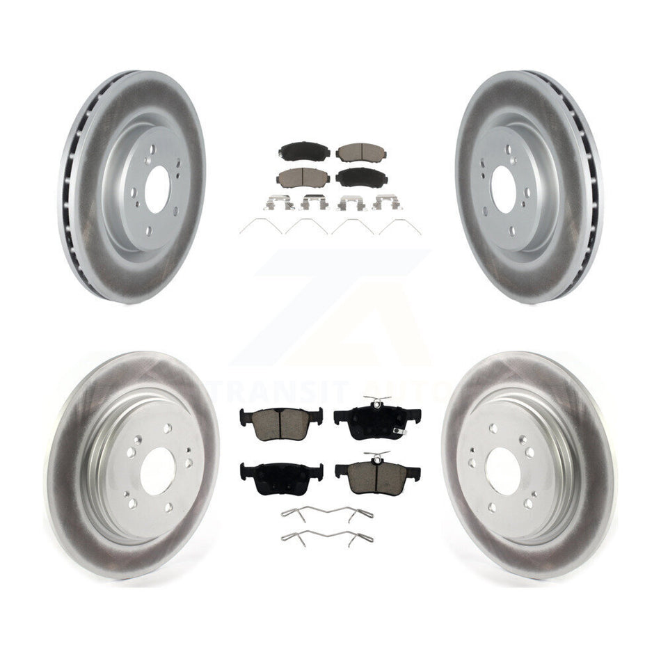Front Rear Coated Disc Brake Rotors And Ceramic Pads Kit For 2022-2024 Acura RDX KGC-103616