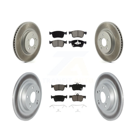 Front Rear Coated Disc Brake Rotors And Ceramic Pads Kit For 2024 Acura Integra 1.5L KGC-103617
