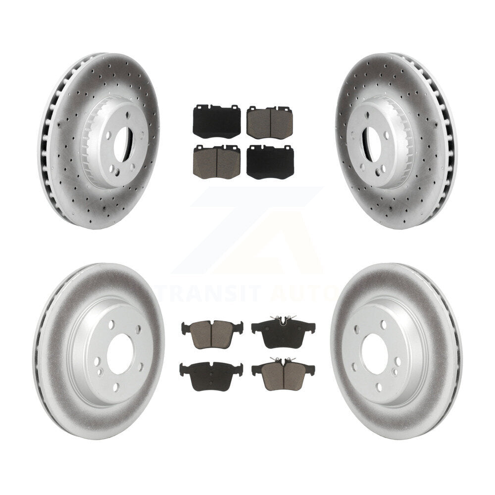 Front Rear Coated Disc Brake Rotors And Ceramic Pad Kit For Mercedes-Benz C300 C400 C350e KGC-103618