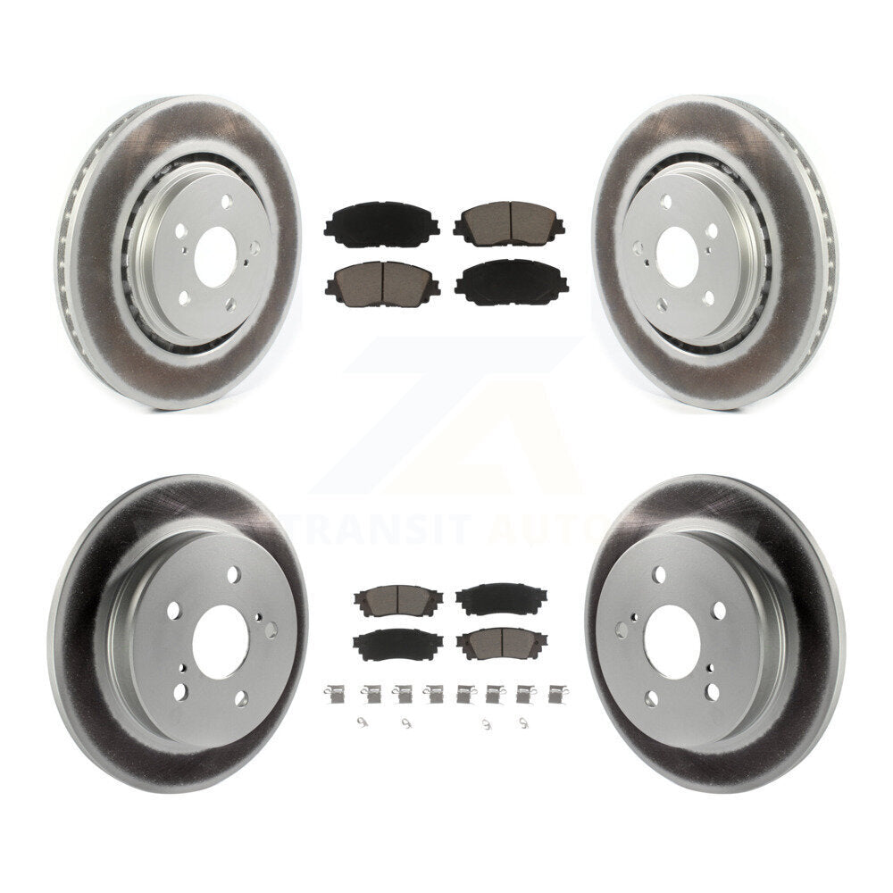 Front Rear Coated Brake Rotors Ceramic Pad Kit For 2020 Toyota Camry XSE With TRD Package KGC-103621