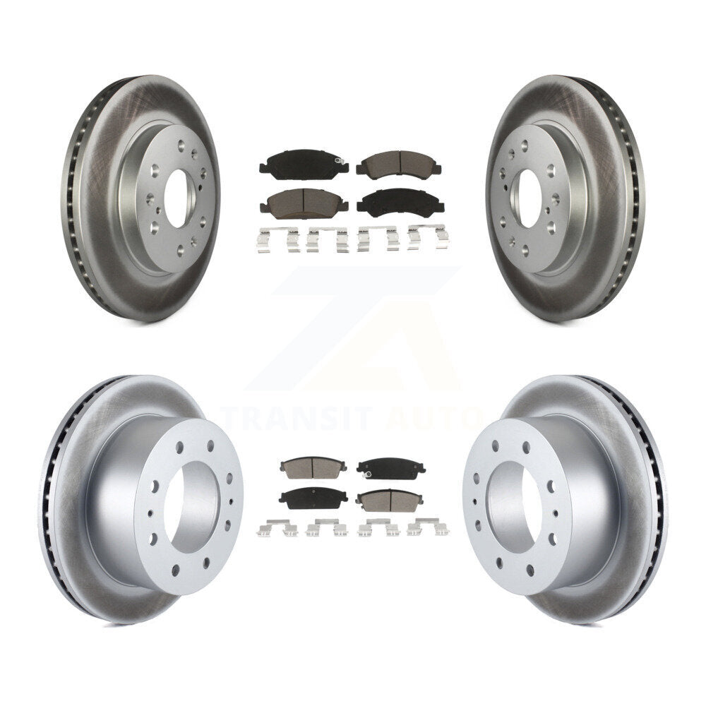 Front Rear Coat Disc Brake Rotor Ceramic Pad Kit For 2011 Chevrolet Silverado 1500 Hybrid KGC-103622