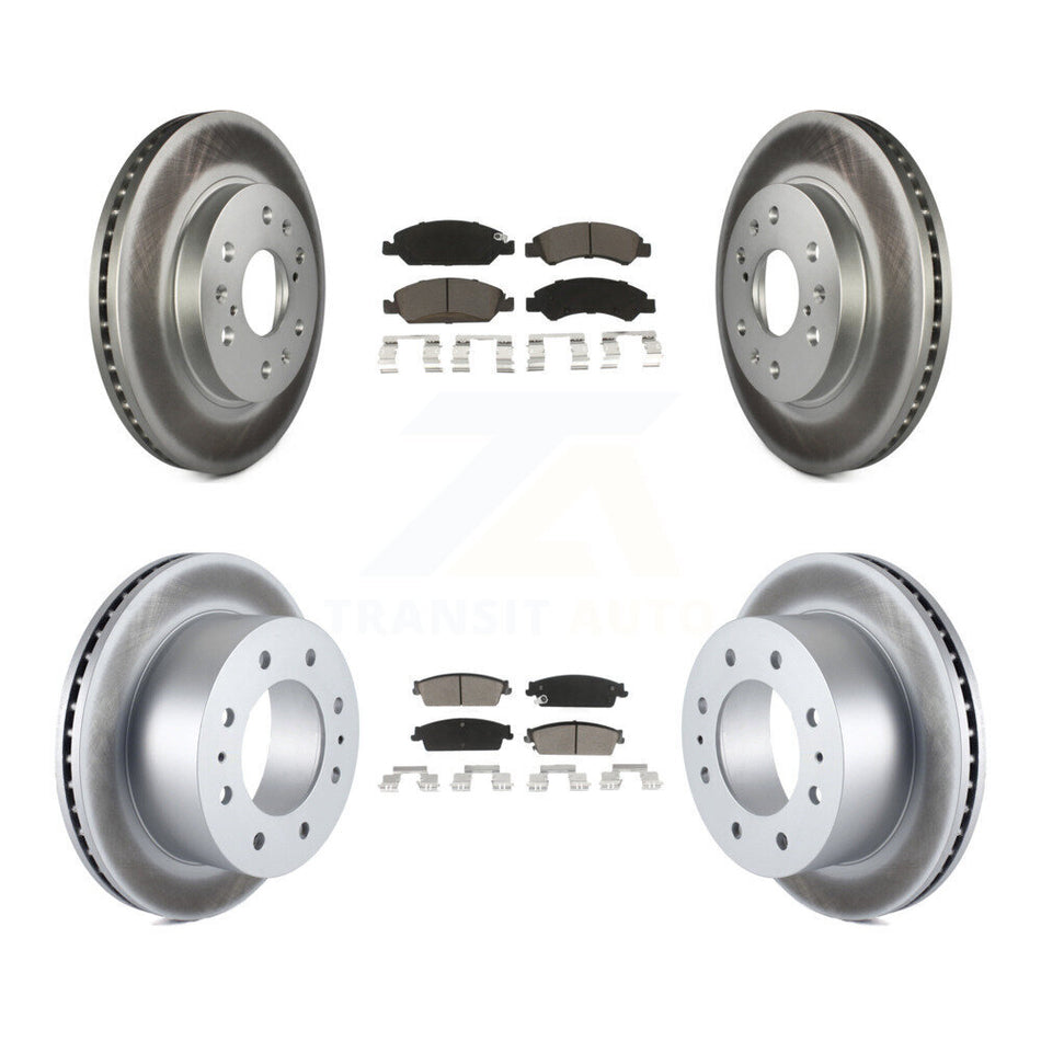 Front Rear Coat Disc Brake Rotor Ceramic Pad Kit For 2011 Chevrolet Silverado 1500 Hybrid KGC-103622