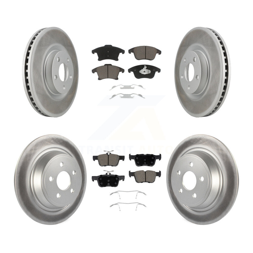 Front Rear Coated Brake Rotors Ceramic Pad Kit For 2019-2020 Ford Police Responder Hybrid KGC-103624