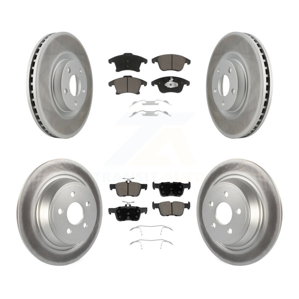 Front Rear Coated Brake Rotors Ceramic Pad Kit For 2019-2020 Ford Police Responder Hybrid KGC-103624