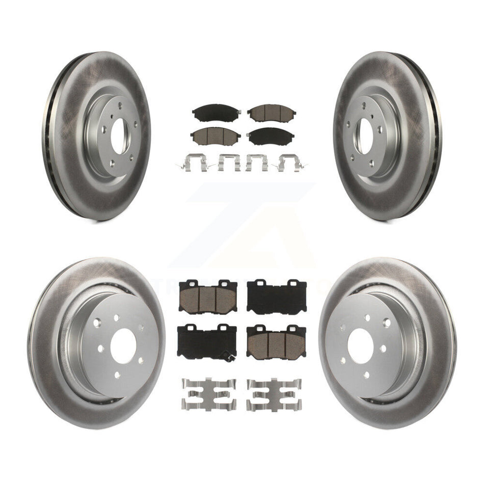 Front Rear Coat Disc Brake Rotors Ceramic Pad Kit For INFINITI M37 QX70 Q70 Q70L M56 M35h KGC-103631