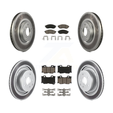 Front Rear Coat Disc Brake Rotor Ceramic Pad Kit For Nissan 370Z With Dual Piston Caliper KGC-103632