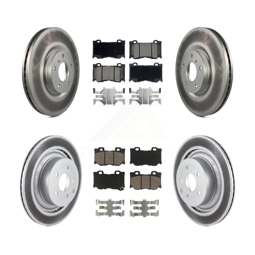 Front Rear Coat Brake Rotor Ceramic Pad Kit For 09-13 INFINITI G37 AWD With Brembo Brakes KGC-103633