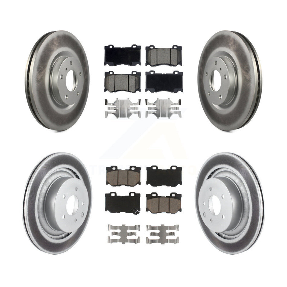 Front Rear Coat Brake Rotor Ceramic Pad Kit For 09-13 INFINITI G37 AWD With Brembo Brakes KGC-103633