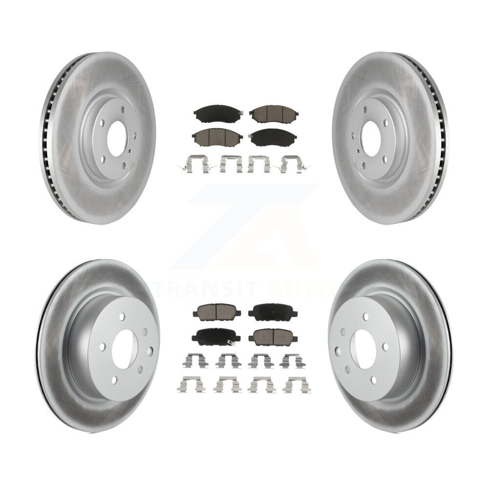 Front Rear Coat Brake Rotors Ceramic Pad Kit For 09-13 INFINITI G37 Without Brembo Brakes KGC-103634