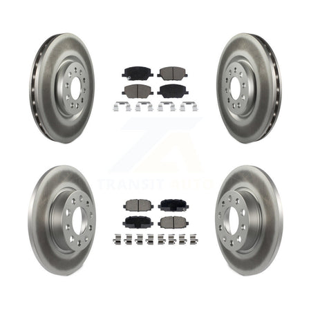 Front Rear Coated Disc Brake Rotors And Ceramic Pads Kit For 2023 Jeep Compass KGC-103636