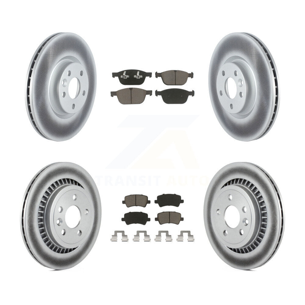Front Rear Coated Brake Rotors Ceramic Pad Kit For 2016 Volvo XC60 To Chassis VIN #785803 KGC-103637
