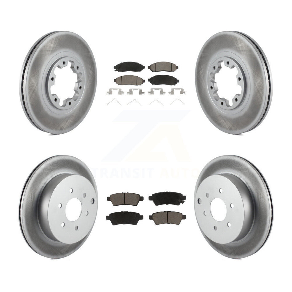 Front Rear Coated Disc Brake Rotors Ceramic Pad Kit For 2004 Nissan Pathfinder From 08 04 KGC-103639