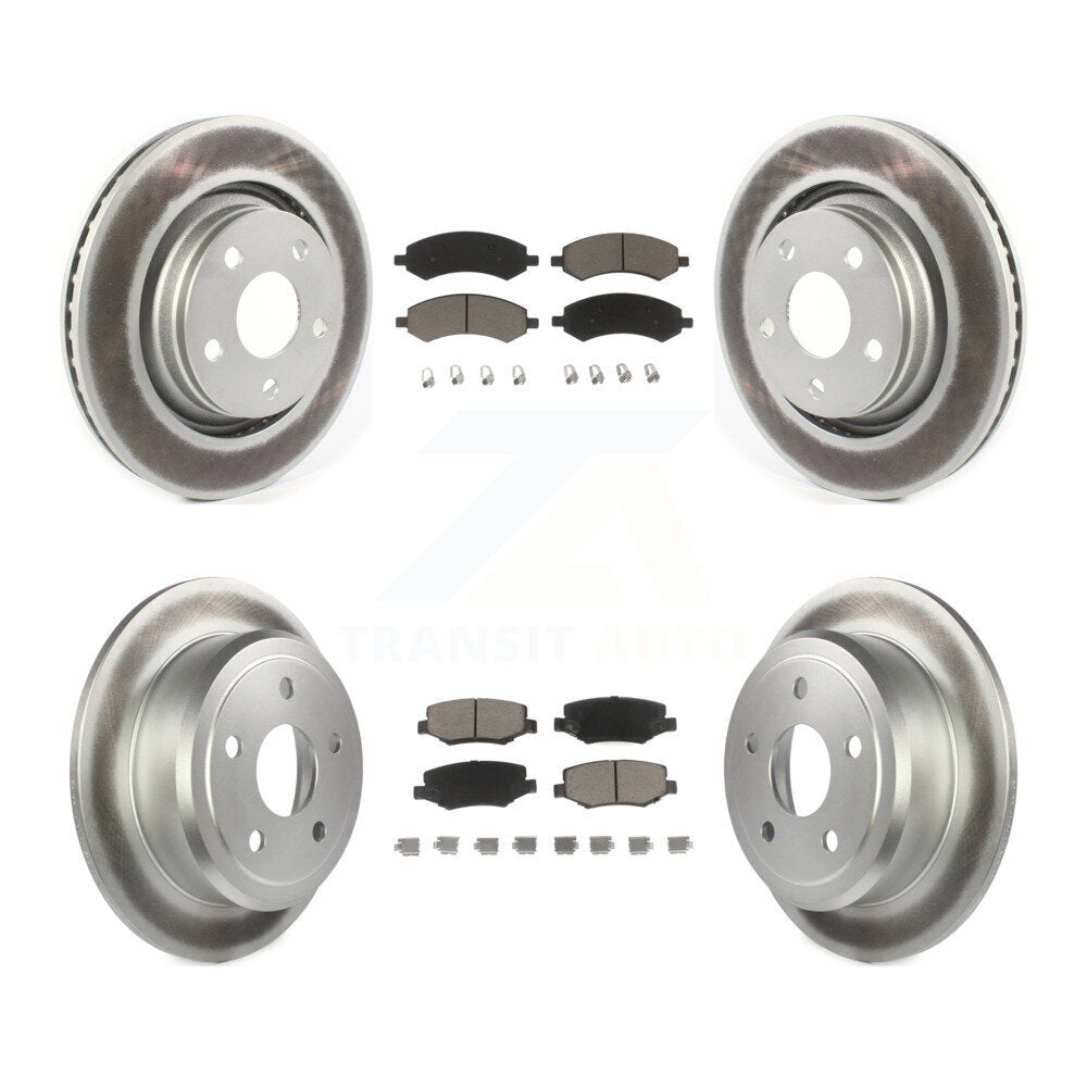 Front Rear Coated Disc Brake Rotors And Ceramic Pads Kit For Jeep Wrangler JK KGC-103642