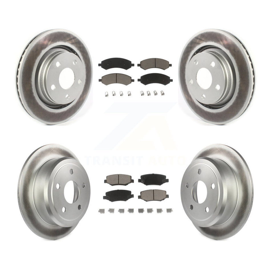 Front Rear Coated Disc Brake Rotors And Ceramic Pads Kit For Jeep Wrangler JK KGC-103642