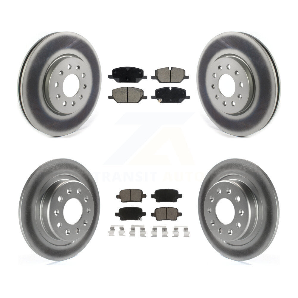 Front Rear Coated Disc Brake Rotors And Ceramic Pads Kit For 2020 Chevrolet Equinox 2.0L KGC-103644