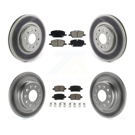Front Rear Coated Disc Brake Rotors And Ceramic Pads Kit For 2020 Chevrolet Equinox 2.0L KGC-103644