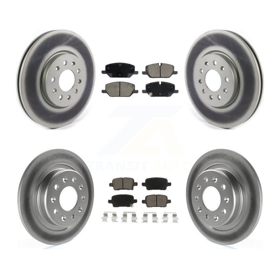 Front Rear Coated Disc Brake Rotors And Ceramic Pads Kit For 2020 Chevrolet Equinox 2.0L KGC-103644