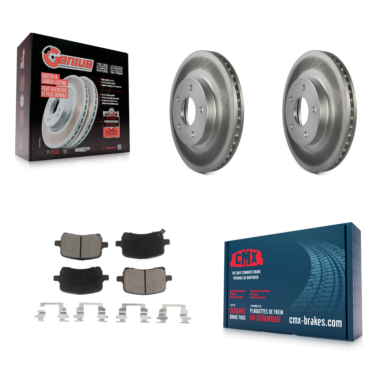 Front Coated Disc Brake Rotor & Ceramic Pad Kit For 2007-2008 Pontiac G5 rear brakes KGC-103647