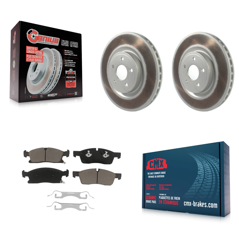Front Coat Brake Rotors Ceramic Pad Kit For Dodge Durango With 380mm Diameter Rotor KGC-103649