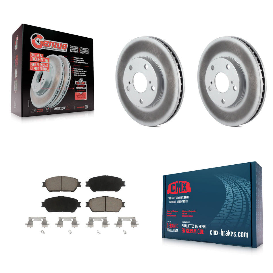 Front Coat Brake Rotors Ceramic Pad Kit For Toyota Camry SE XLE With 275mm Diameter Rotor KGC-103653