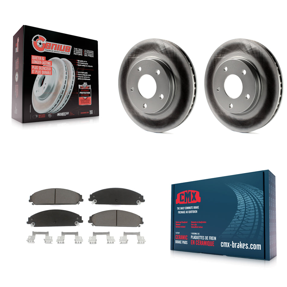 Front Coat Brake Rotors Ceramic Pad Kit For Dodge Caliber With 276mm Diameter Rotor KGC-103655