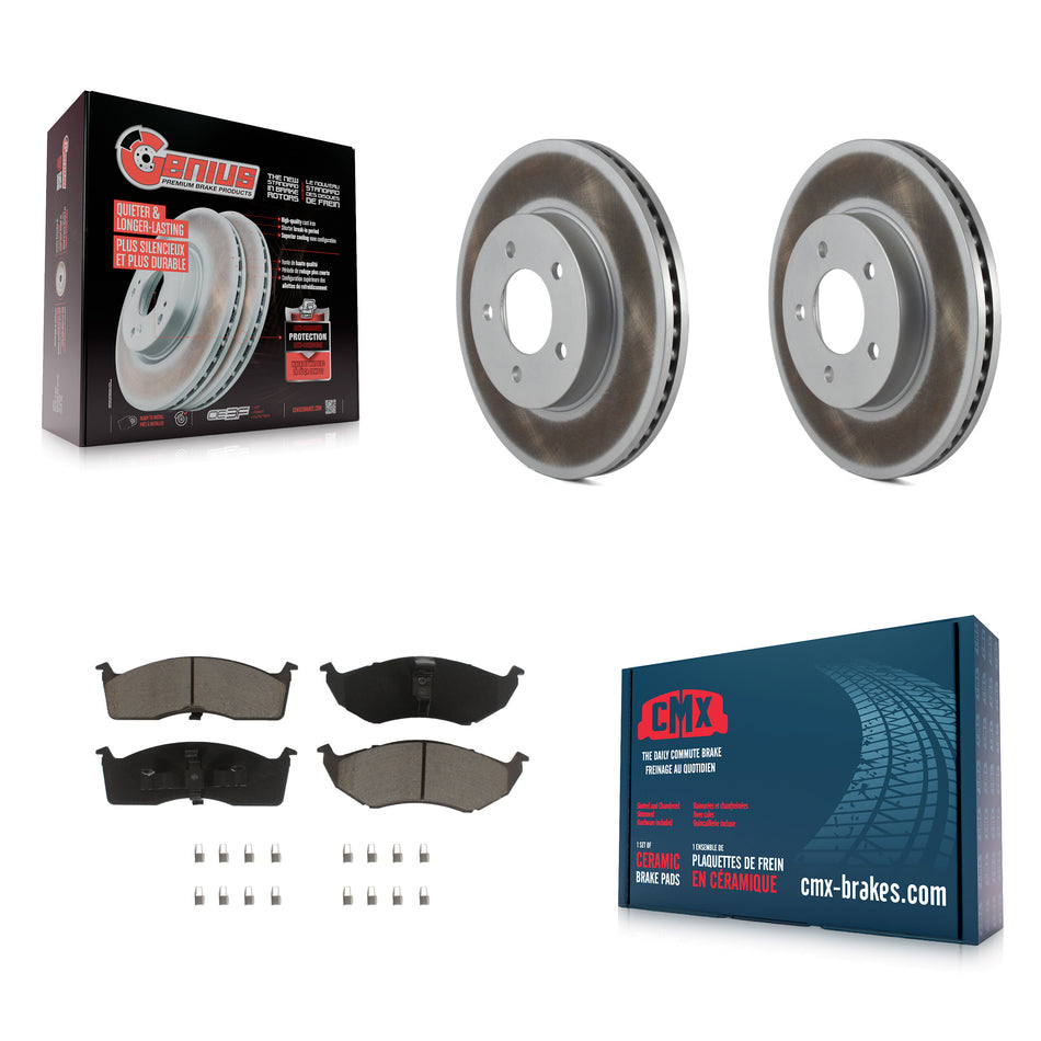 Front Coat Disc Brake Rotor Ceramic Pad Kit For Chrysler Intrepid Dodge 300M Concorde LHS KGC-103660