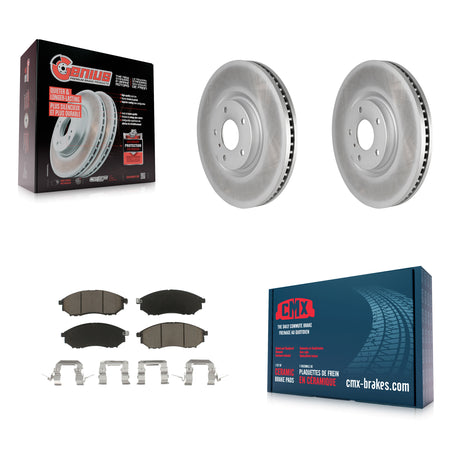 Front Coated Brake Rotor Ceramic Pad Kit For 2009-2013 INFINITI G37 Without Brembo Brakes KGC-103667