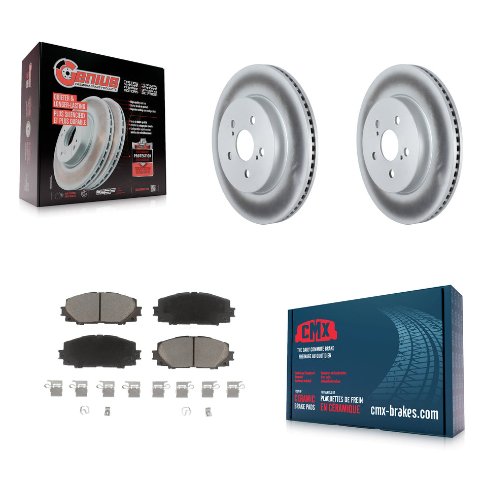 Front Coated Disc Brake Rotors And Ceramic Pads Kit For Toyota Corolla Prius Prime KGC-103675