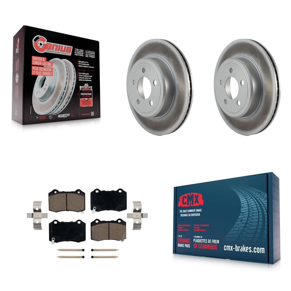 Rear Coated Disc Brake Rotors And Ceramic Pads Kit For Chrysler 300 With Brembo Brakes KGC-103680