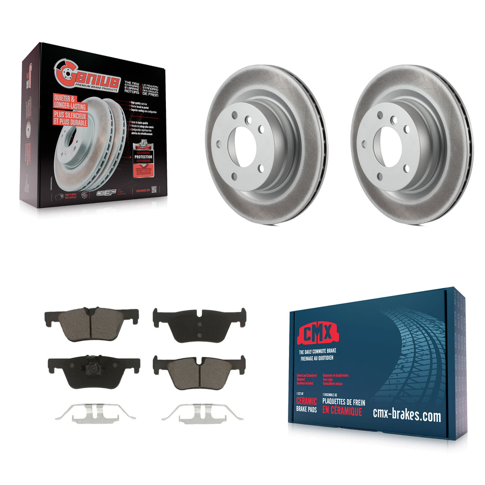 Rear Coated Disc Brake Rotors And Ceramic Pads Kit For BMW 328i KGC-103681