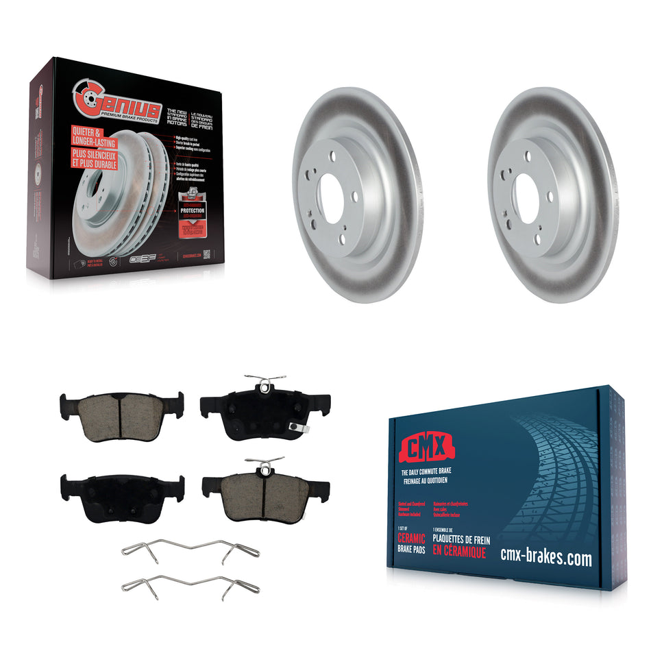 Rear Coated Disc Brake Rotors And Ceramic Pads Kit For 2024 Acura Integra 2.0L KGC-103682