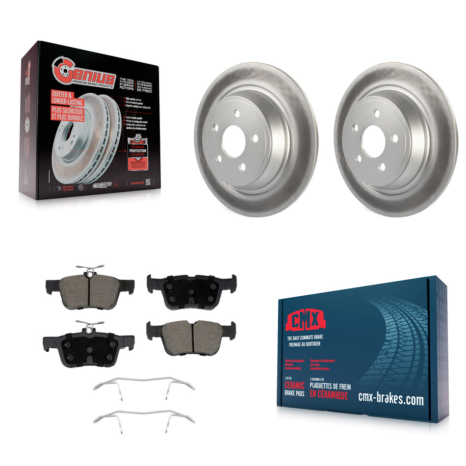 Rear Coated Disc Brake Rotor & Ceramic Pad Kit For 2019-2020 Ford Police Responder Hybrid KGC-103690