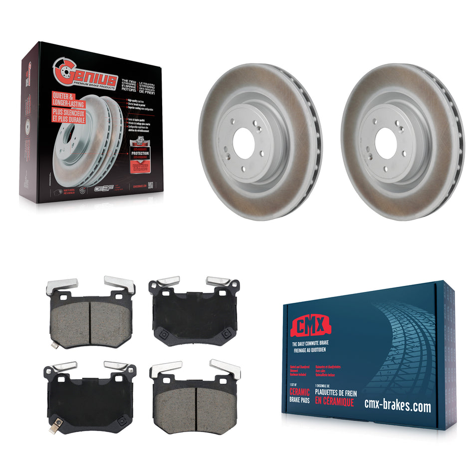 Rear Coat Brake Rotor Ceramic Pad Kit For Genesis G70 3.3L With 340mm Diameter KGC-103691