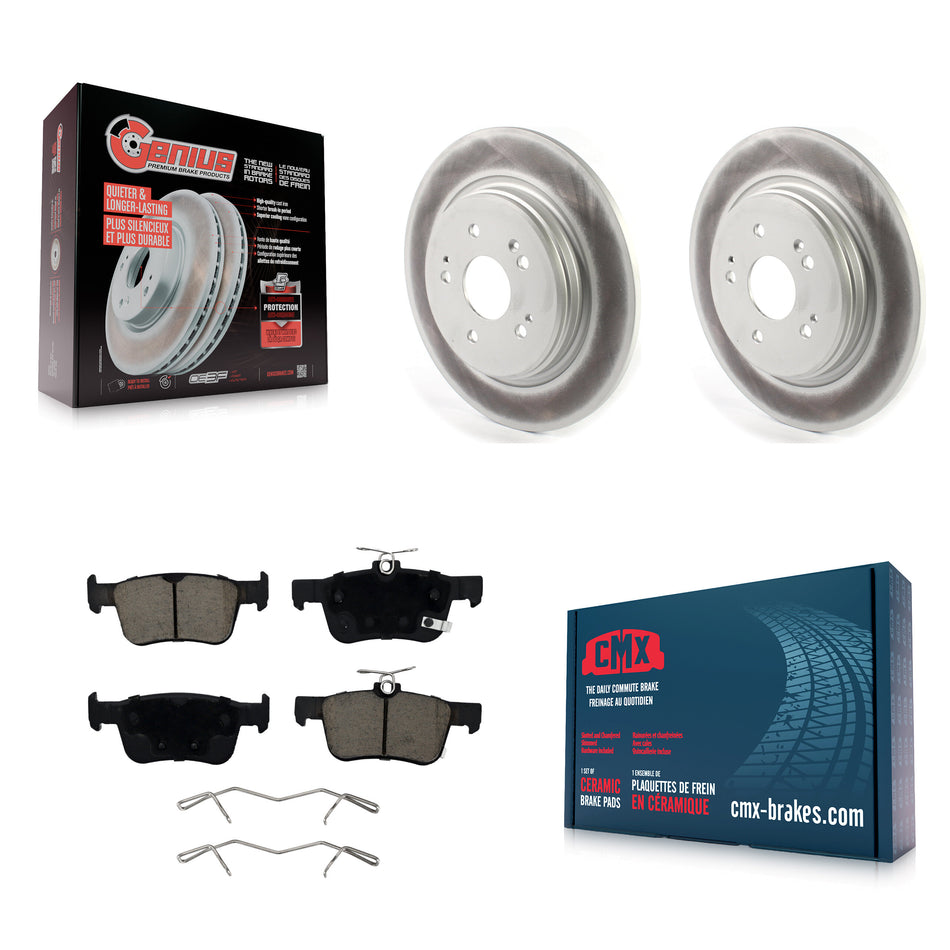 Rear Coated Disc Brake Rotors And Ceramic Pads Kit For 2022-2024 Acura RDX KGC-103694