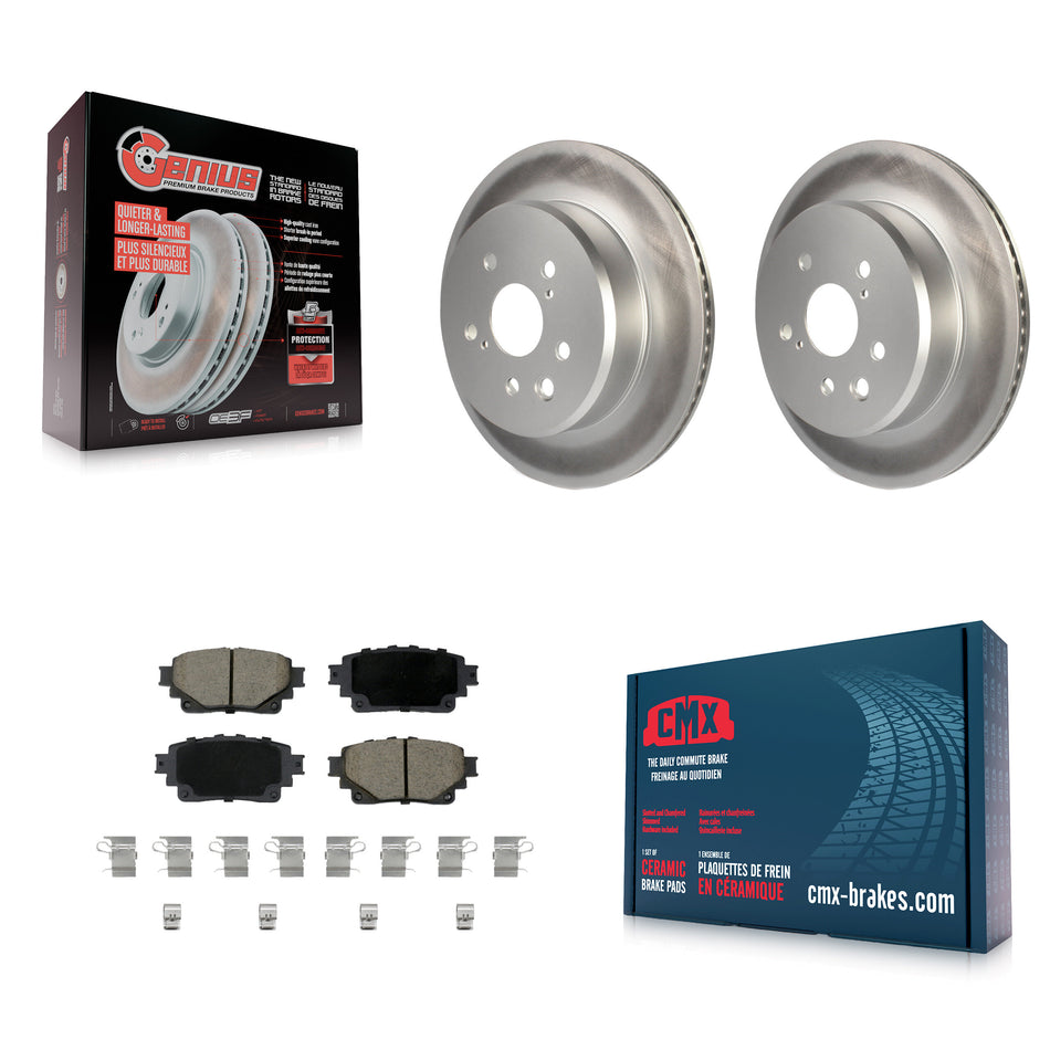 Rear Coated Disc Brake Rotors And Ceramic Pads Kit For 2021 Lexus IS350 RC350 RC300 KGC-103700