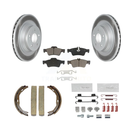 Rear Disc Coated Rotors Ceramic Pads Parking Shoes & Hardware Kit For Mercedes-Benz E550 KGC-103702