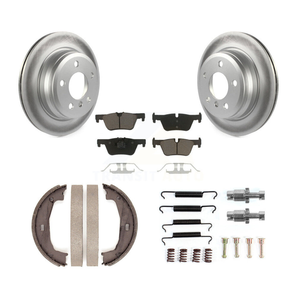 Rear Disc Coated Rotors Ceramic Pads Parking Brake Shoes Hardware Kit For BMW 428i xDrive KGC-103706