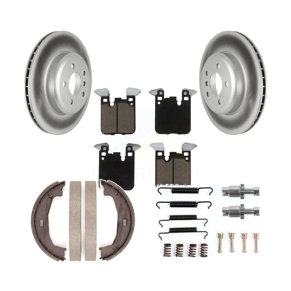 Rear Disc Coated Rotors Ceramic Pads Parking Brake Shoes Hardware Kit For BMW 428i xDrive KGC-103709