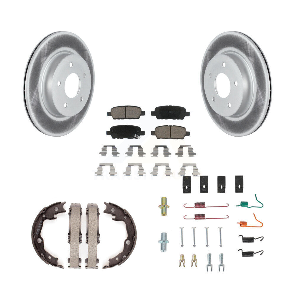 Rear Disc Coated Rotors Ceramic Pads Parking Brake Shoes And Hardware Kit For Nissan LEAF KGC-103727