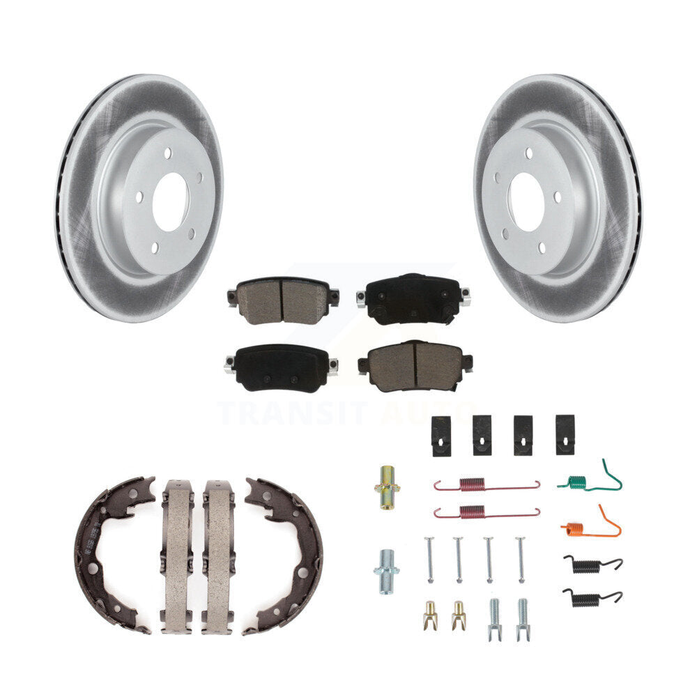 Rear Disc Coated Rotors Ceramic Pads Parking Brake Shoes And Hardware Kit For Nissan LEAF KGC-103728
