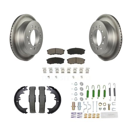 Rear Disc Coated Rotors Ceramic Pads Parking Shoes Hardware Kit For Toyota 4Runner Lexus KGC-103745