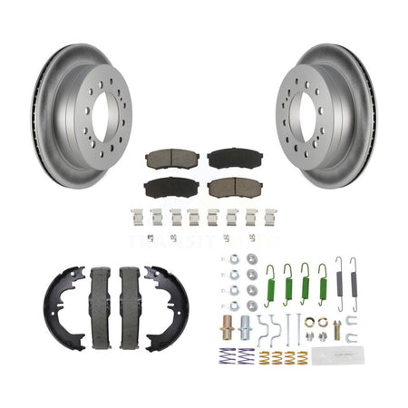 Rear Disc Coated Rotors Ceramic Pads Parking Shoes And Hardware Kit For Toyota 4Runner FJ KGC-103746