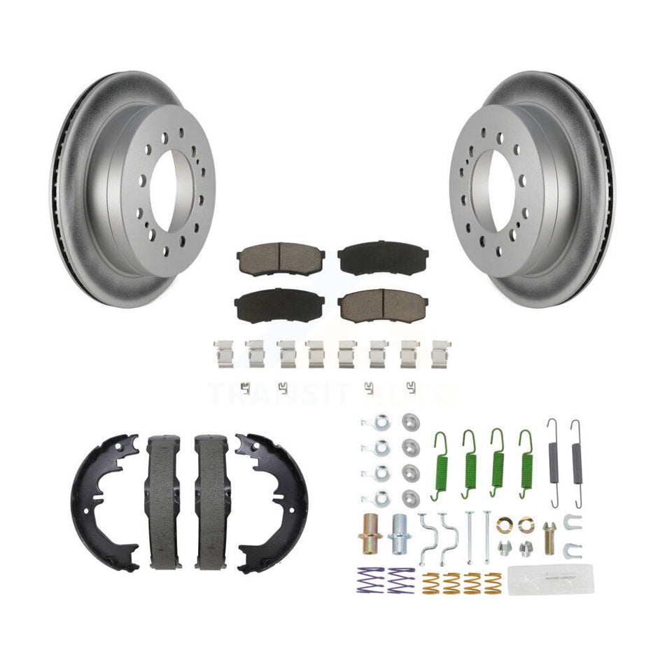 Rear Disc Coated Rotors Ceramic Pads Parking Shoes And Hardware Kit For Toyota 4Runner FJ KGC-103746