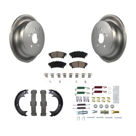 Rear Disc Coated Rotors Ceramic Pads Parking Shoes & Hardware Kit For 11-20 Toyota Sienna KGC-103747