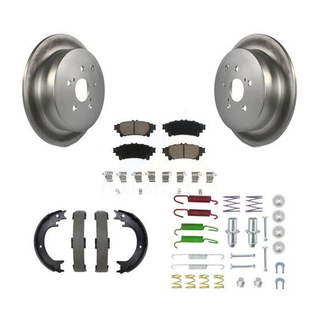 Rear Disc Coated Rotors Ceramic Pads Parking Shoes And Hardware Kit For Toyota Highlander KGC-103748