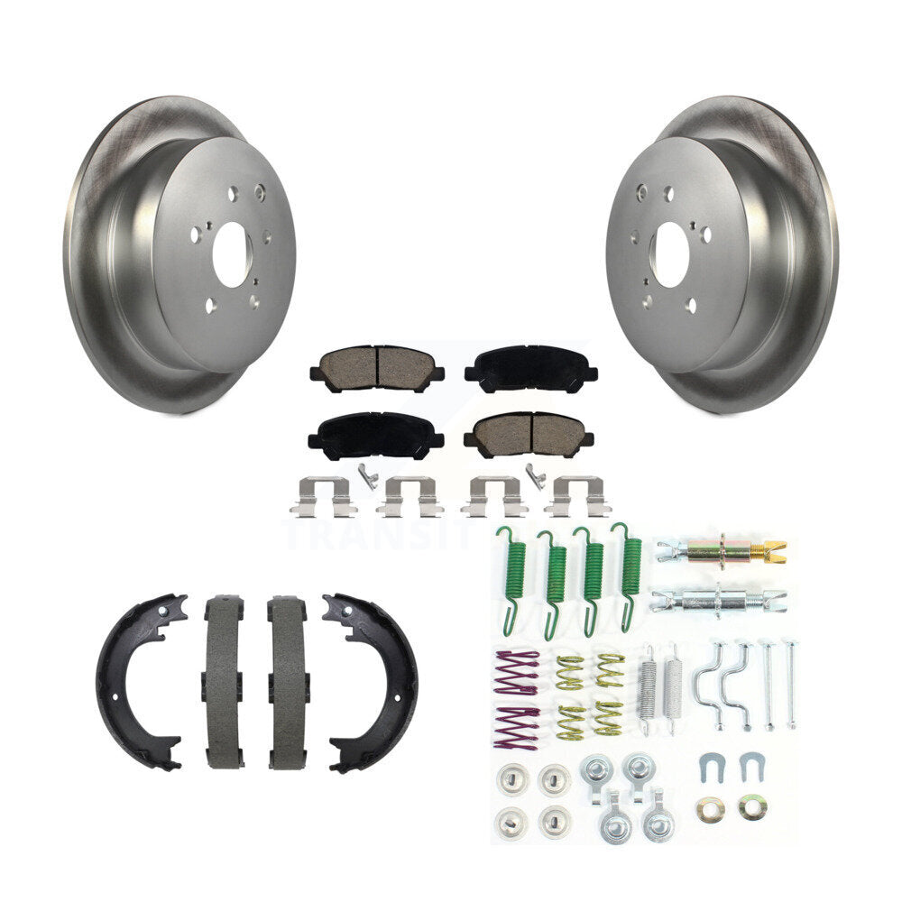 Rear Disc Coated Rotors Ceramic Pads Parking Shoes And Hardware Kit For Toyota Highlander KGC-103749