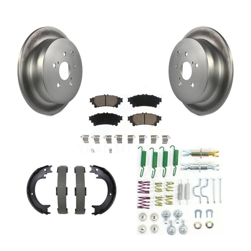 Rear Disc Coated Rotors Ceramic Pads Parking Shoes And Hardware Kit For Toyota Highlander KGC-103750