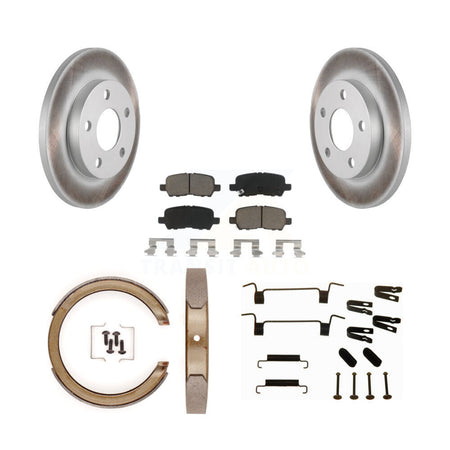 Rear Disc Coated Rotors Ceramic Pads Parking Shoes Hardware Kit For Buick LaCrosse Allure KGC-103755