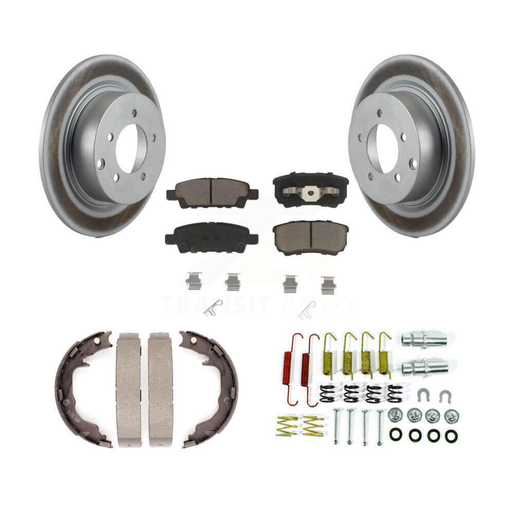 Rear Disc Coated Rotors Ceramic Pads Parking Shoes Hardware Kit For Jeep Patriot Compass KGC-103758