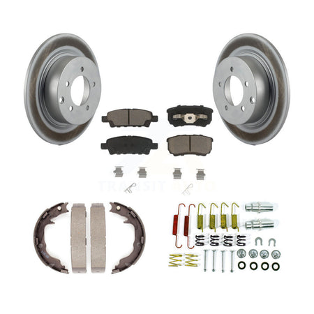 Rear Disc Coated Rotors Ceramic Pads Parking Shoes Hardware Kit For Jeep Patriot Compass KGC-103758